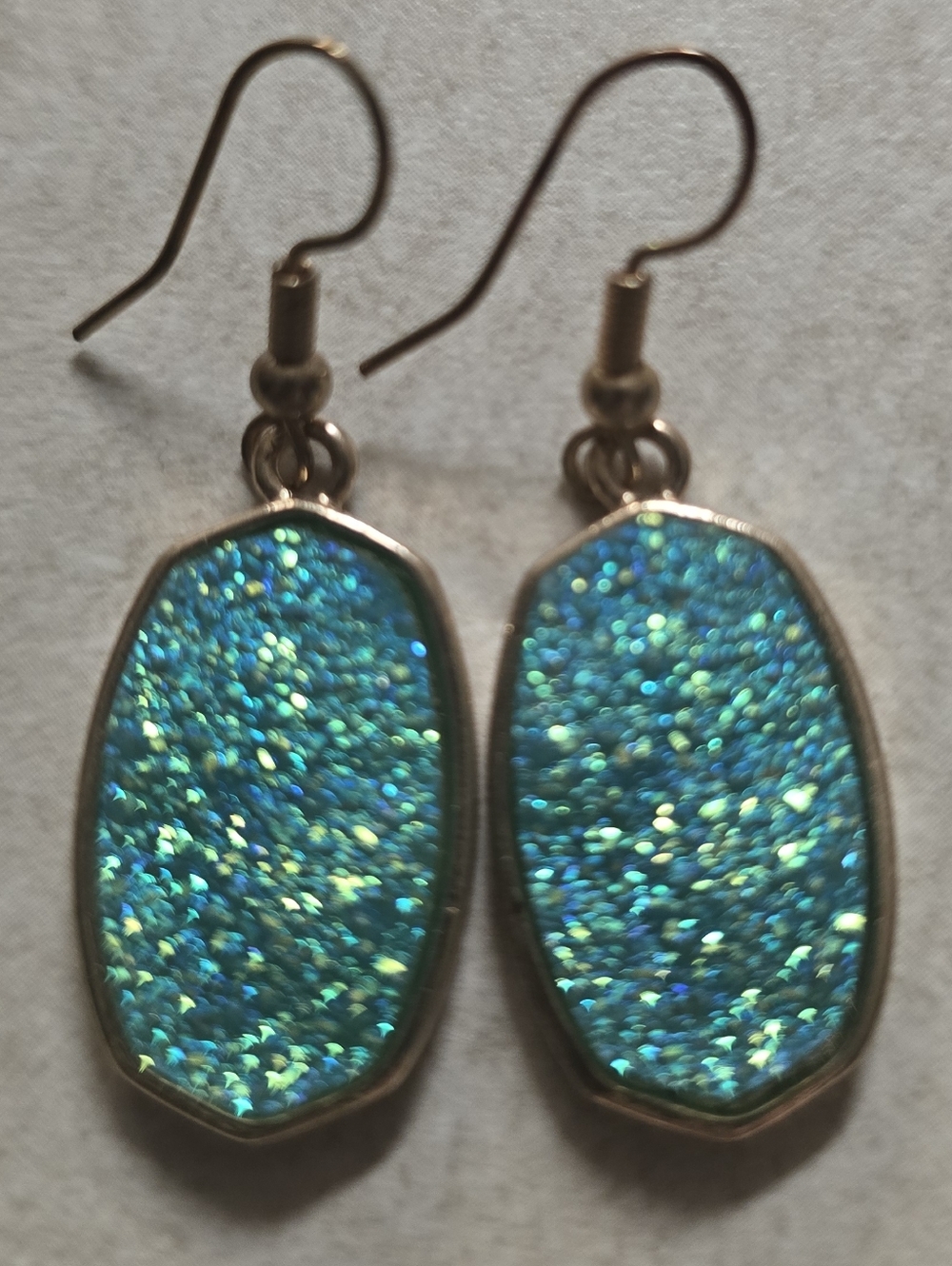 Blue Teal Sparkle Drop Earrings - Women's Jewelry